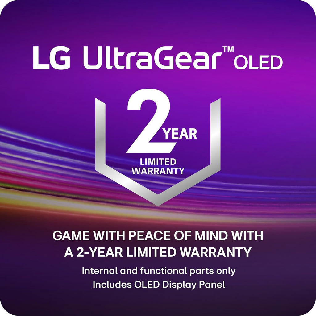 LG ‎27GS95QE 27-inch Ultragear OLED Gaming Monitor QHD 1440p 240Hz 0.03ms DisplayHDR True Black 400 AMD FreeSync Premium Pro NVIDIA G-Sync HDMI 2.1 DisplayPort Tilt/Height/Swivel Stand Black