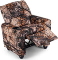 GLACER Kids Recliner with Cup Holder, Velvet Toddler Lounge Chair w/Adjustable Backrest & Footrest, Spring-Loaded Seat Cushion, Push Back Toddler Sofa for Boys & Girls Ages 3+ Years Old (Camouflage)