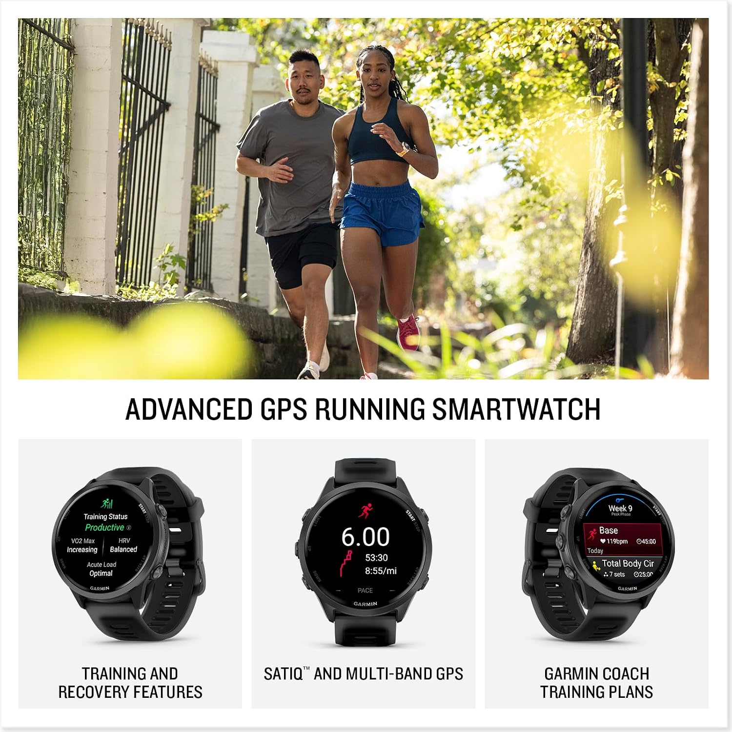 Garmin Forerunner 570 47mm GPS Running Smartwatch, Black | Advanced Training & Recovery, Sleep Coach, Heart Rate, Download Music, Up to 11 Day Battery | Signature Series Charging Stand Bundle