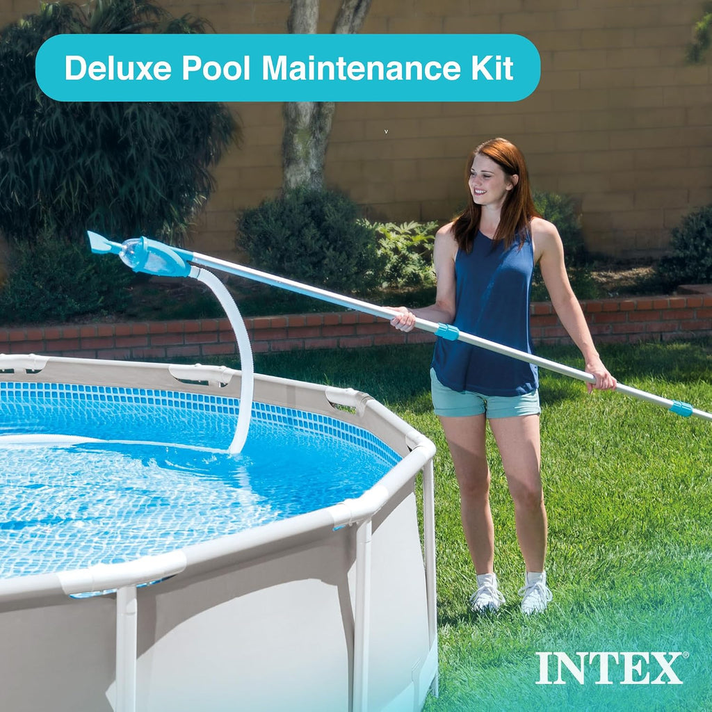 INTEX 26373EH Ultra XTR 32ft x 16ft x 52in Above Ground Swimming Pool Set with Sand Filter Pump and Deluxe Maintenance Cleaning Kit