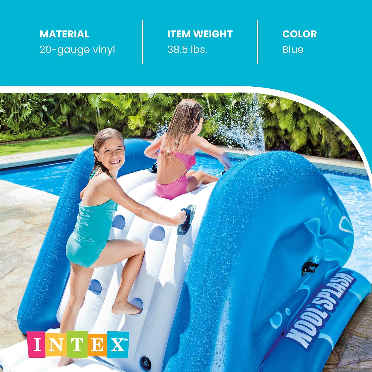 Intex 2-Pack Water Slide with Built-in Sprayers, Kool Splash Inflatable Play Center Swimming Pool Slide for Kids and Adults, Age 6 and Up