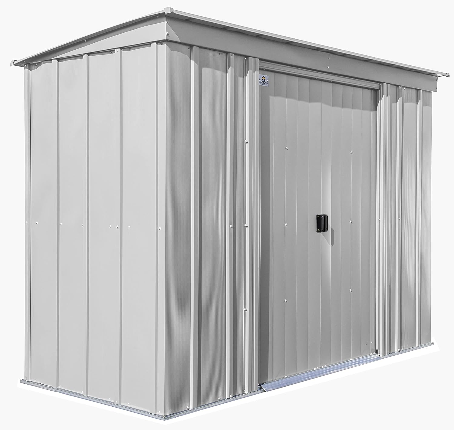 Arrow Classic Steel Storage Shed, 8x4, Flute Grey
