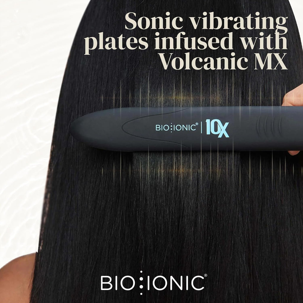 Bio Ionic 10X Styling Iron, 1' Hair Straightener with Moisturizing Heat Technology, Flat Iron for 10-Minute Styling, Hair Straightener and Curler, Soft Amethyst