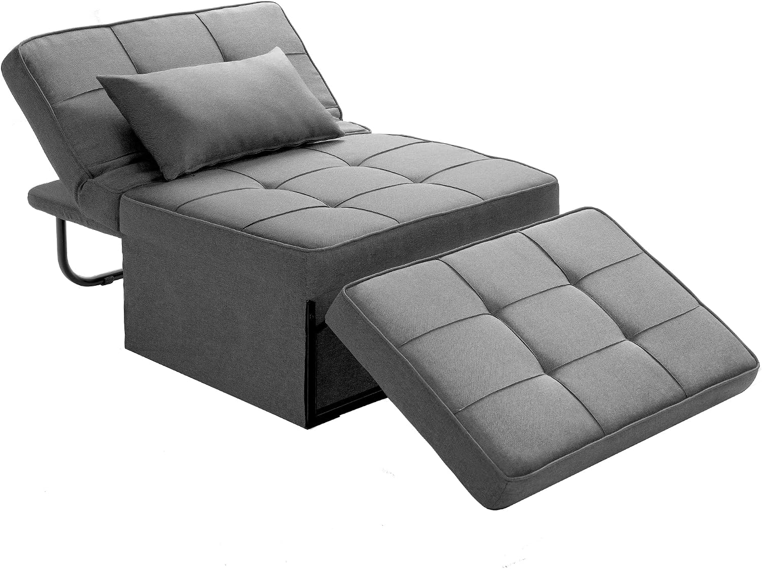 BIGSYY Sofa Bed, Set of 4 in 1 Multi Function Folding Ottoman Sleeper Bed,Modern Convertible Chair Adjustable Backrest Sleeper Couch Bed for Living Room Small Room Apartment, Light Grey