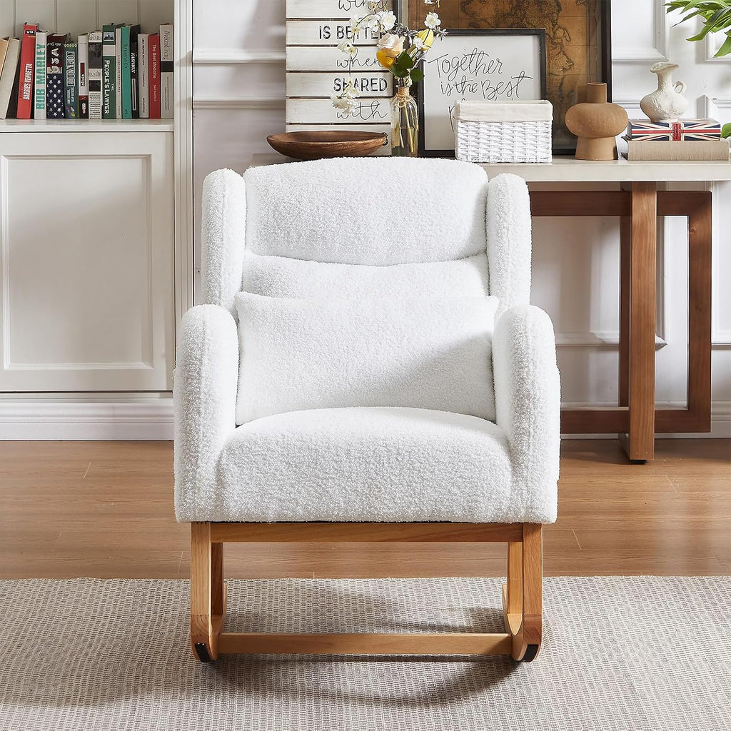 MYFUNSHOP Nursery Rocking Chair Glider – Classic Rocker with Comfortable Cushioning & Smooth Motion for Bedroom