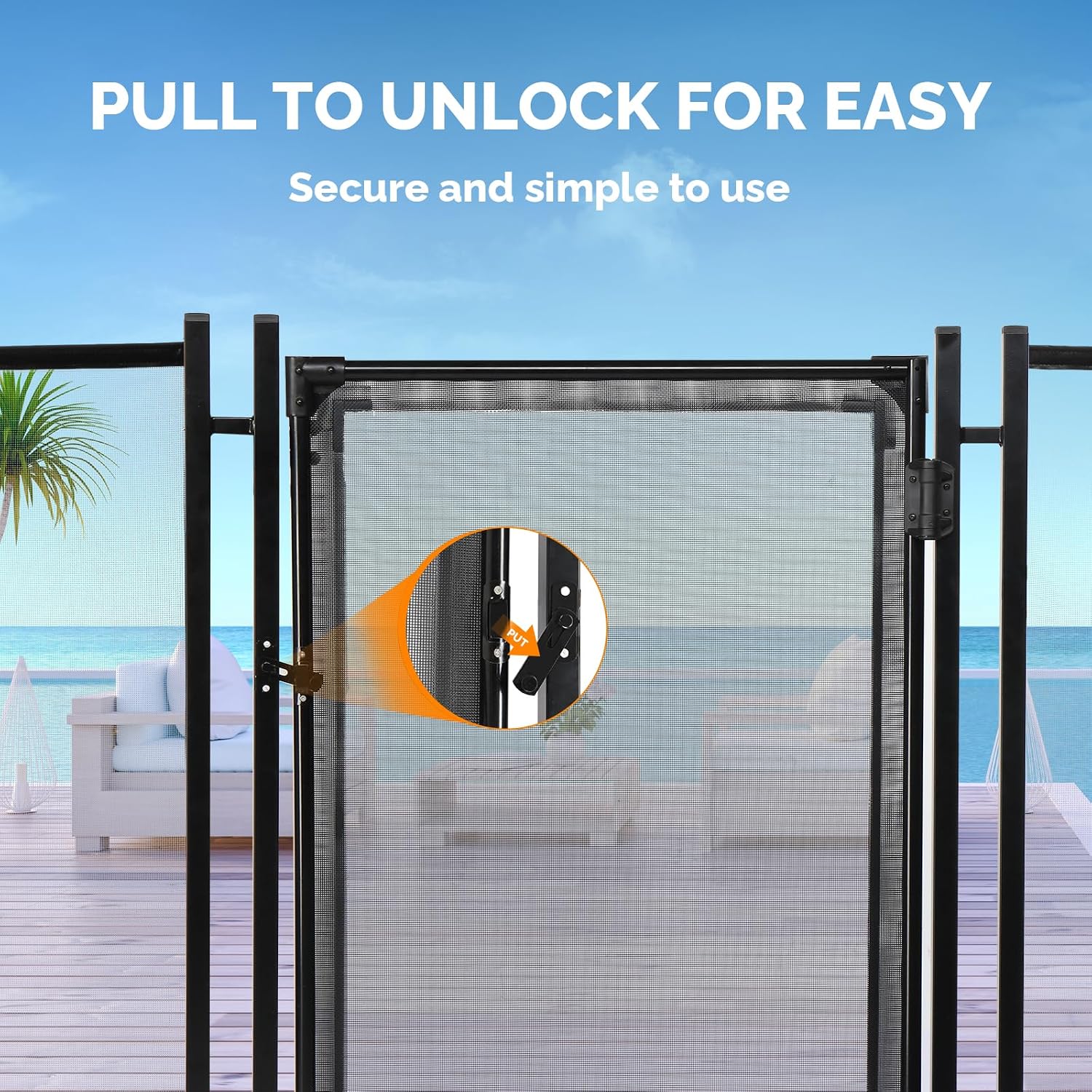 VINGLI Pool Fence Gate,5Ft x 2.5Ft Swimming Pool Fence in Ground Pool Safety Fencing (5FT × 2.5FT)