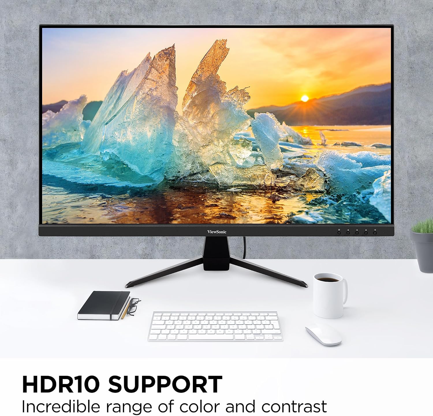 ViewSonic VX3267U-4K 32 Inch 4K Monitor, IPS Display with 65W USB-C and HDR10 for Ultimate Home Entertainment, Eye Care Technology, Ultra-Thin Bezels, HDMI, and DisplayPort Inputs