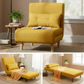 Ahomly 3 in 1 Sleeper Chair Bed, Chair Bed Sleeper for Adults with 6 Angle Adjustable Backrest, Convertible Single Futon for Living Room/Apartment/Office, Yellow
