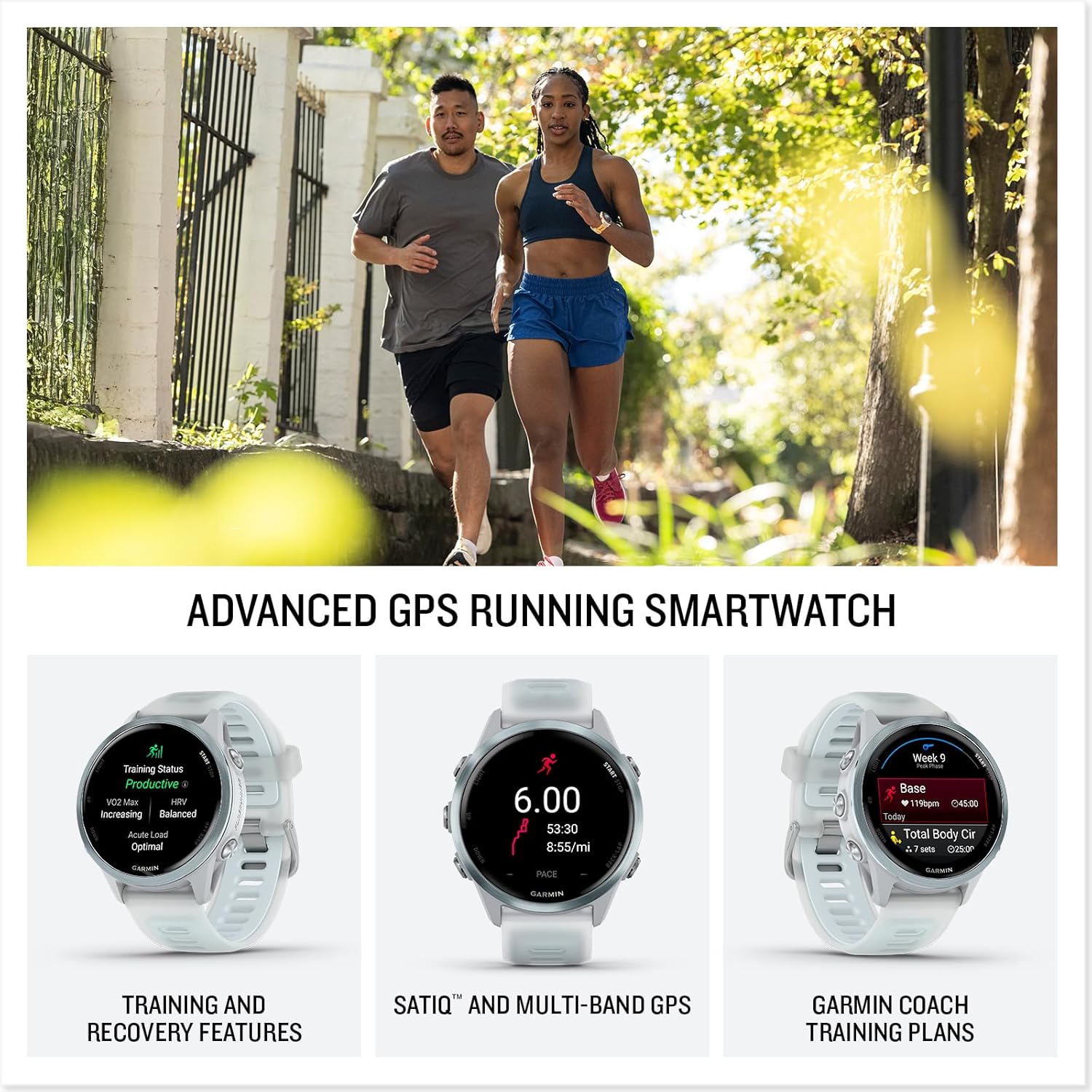 Garmin Forerunner 570 42mm GPS Smartwatch, Raspberry | AMOLED Display, Training Readiness, On-Wrist Calling | Signature Series Modern Power Stand Bundle