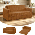 HABUTWAY Folding Sofa Bed, 2 in 1 Convertible Sleeper Chair with Armrest, Portable Fold Out Chair Bed, Comfy Floor Couch, Multi-Functional Lazy Sofa for Living Room Bedroom Dorm Home Office, Caramel