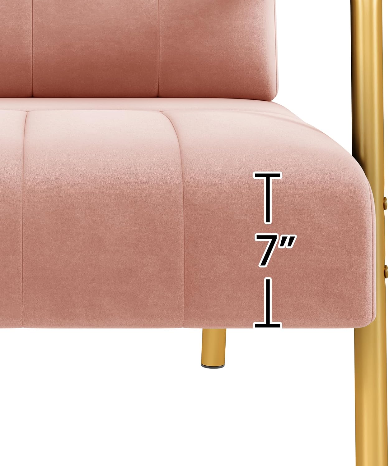 Yaheetech 30' W Modern Sofa Small Sofa Luxurious Velvet Fabric Couch with Gold-Tone Metal Arms and Legs for Living Room, Home Office, Studio Pink