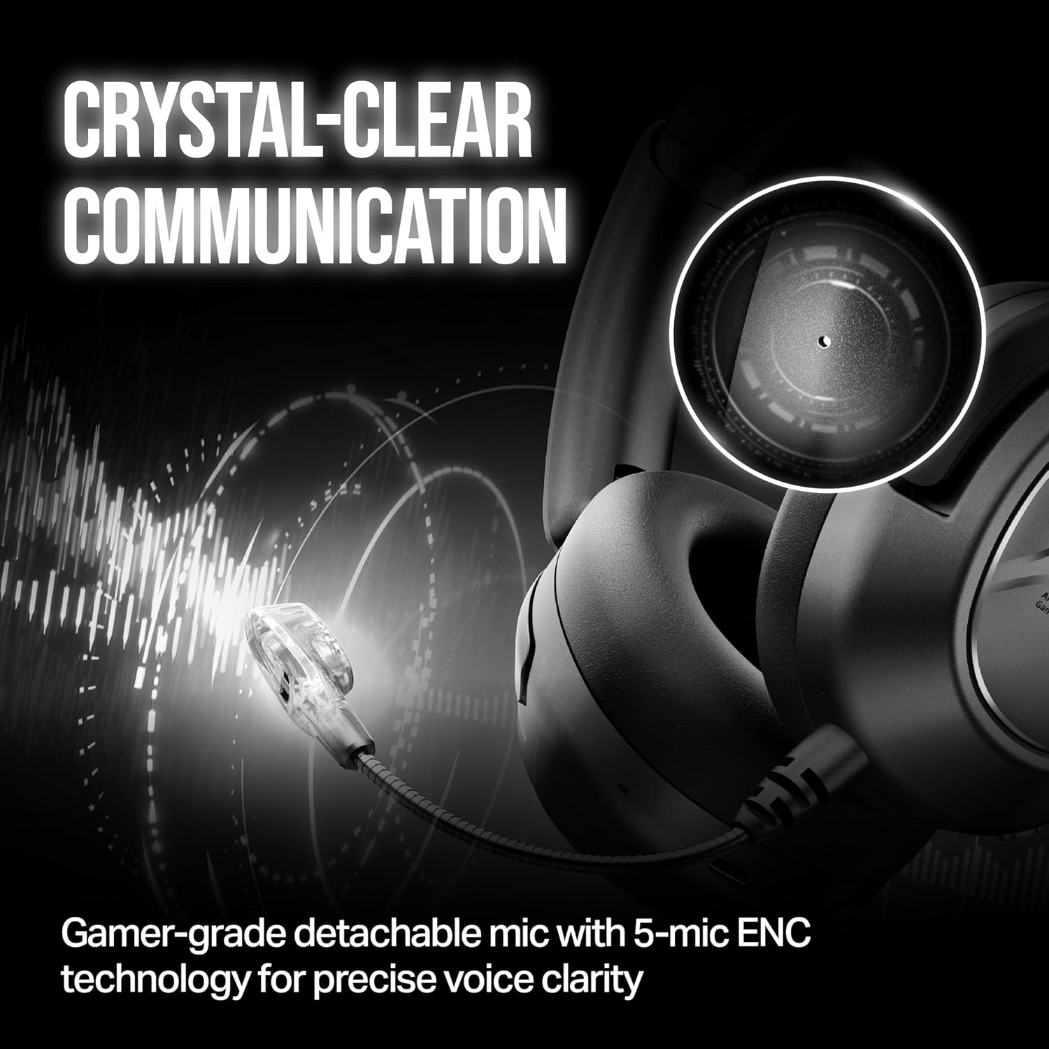 OXS Storm A2 Wireless Gaming Headset, Active Noise Cancellation, Over Ear Headphone with Mic, Bluetooth 5.4 & 2.4GHz Low Latency, Dual EQ Modes, 70H Playtime, for PC, Switch, PS4, PS5, Mobile, Black