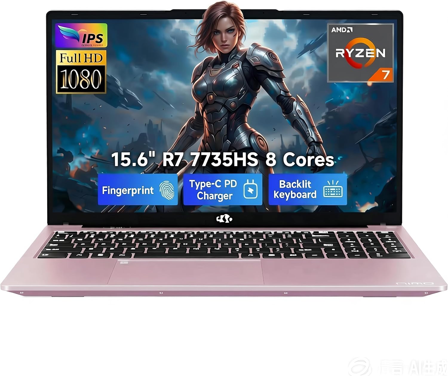 NIMO 2026 Laptop 15.6' FHD – AMD Ryzen 7 7735HS 8C/16T, Radeon 680M, 16GB DDR5, 1TB NVMe SSD, Backlit Keyboard, Fingerprint Unlock, 100W USB-C PD – Ideal for Students, Professionals, Creators