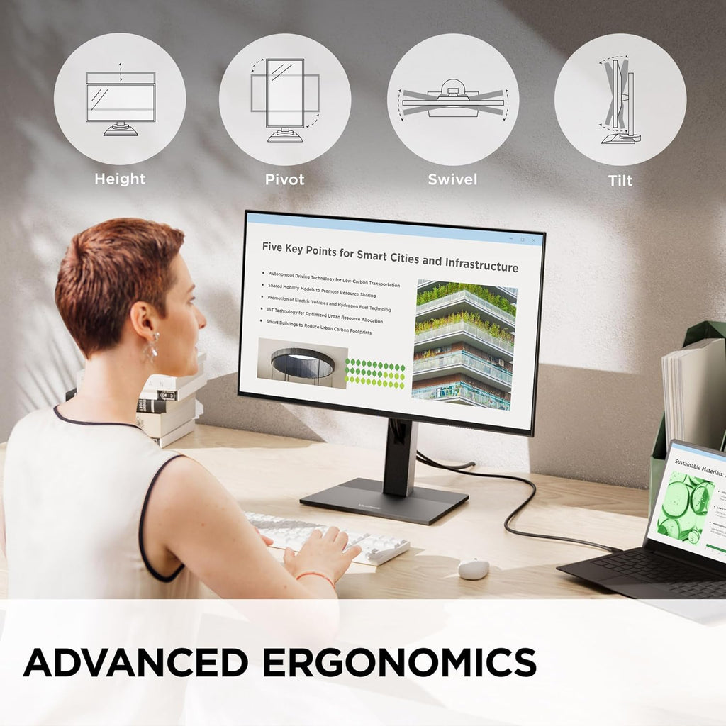 ViewSonic VG2452 24 Inch 1080p Monitor, IPS Display with 100Hz for Smooth Home and Office Productivity, Full Ergonomic Adjustability, 5-Port USB Hub, 65W USB-C, HDMI, and DisplayPort Inputs