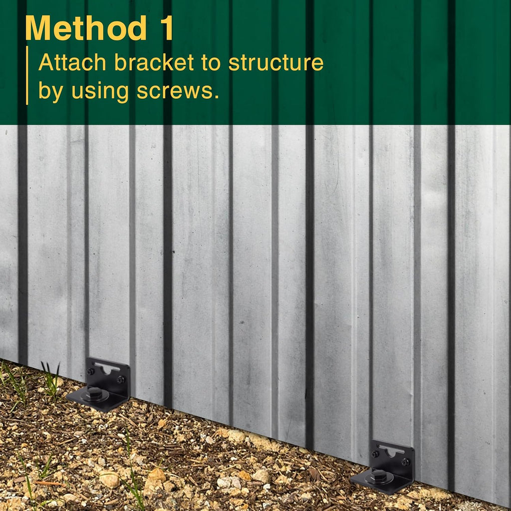 24' Mobile Home Anchors - Ground Anchor Screw in with Brackets and Adapter for Drill - Earth Anchors - Storage Shed and Swing Anchor Kits