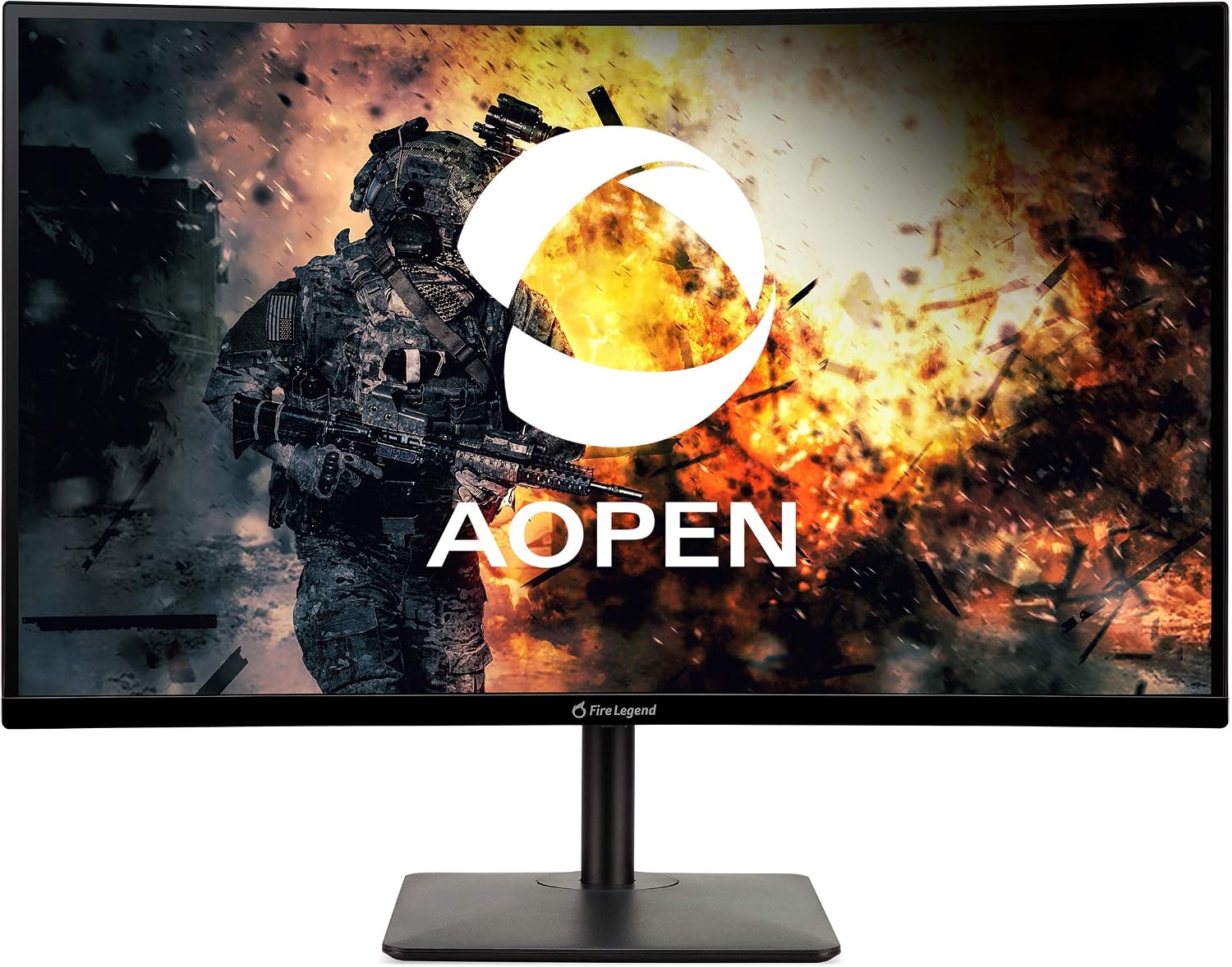 AOPEN by Acer 27HC5UR Sbmiiphx 27' 1500R Curved WQHD (2560 x 1440) VA Zero-Frame Gaming Monitor with Adaptiv