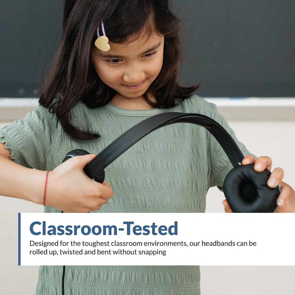 Cyber Acoustics USB Stereo Headset (AC-5008-10) – Durable, Crisp, and Clear Communication in Classrooms and at Home - 10 Pack