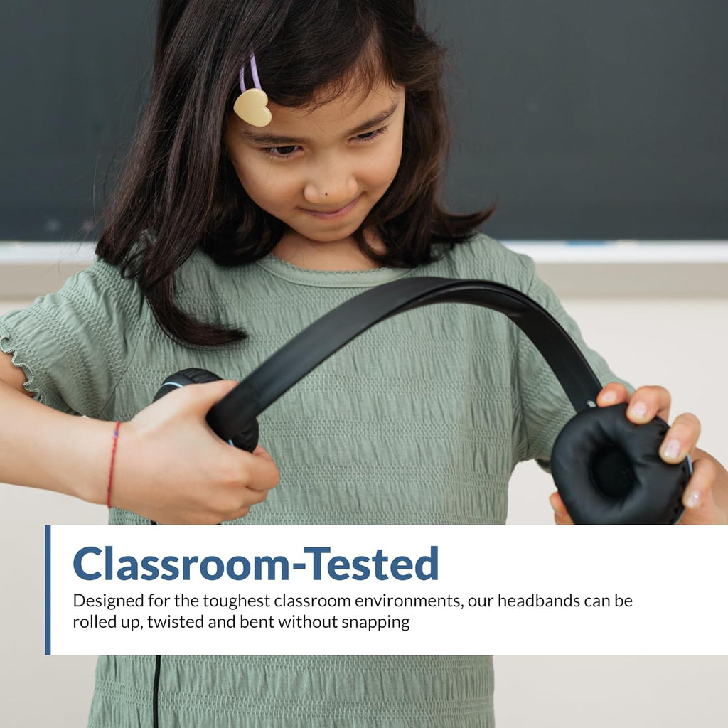 Cyber Acoustics USB Stereo Headset (AC-5008-20) – Durable, Crisp, and Clear Communication in Classrooms and at Home - 20 Pack