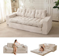 MAXYOYO Convertible Sofa Bed, Pull Out Oversized Loveseat Sleeper Sofa, 2 in 1 Folding Couch Bed, Fold Out Floor Couch with Pillows for Living Room Bedroom Lounge, Beige