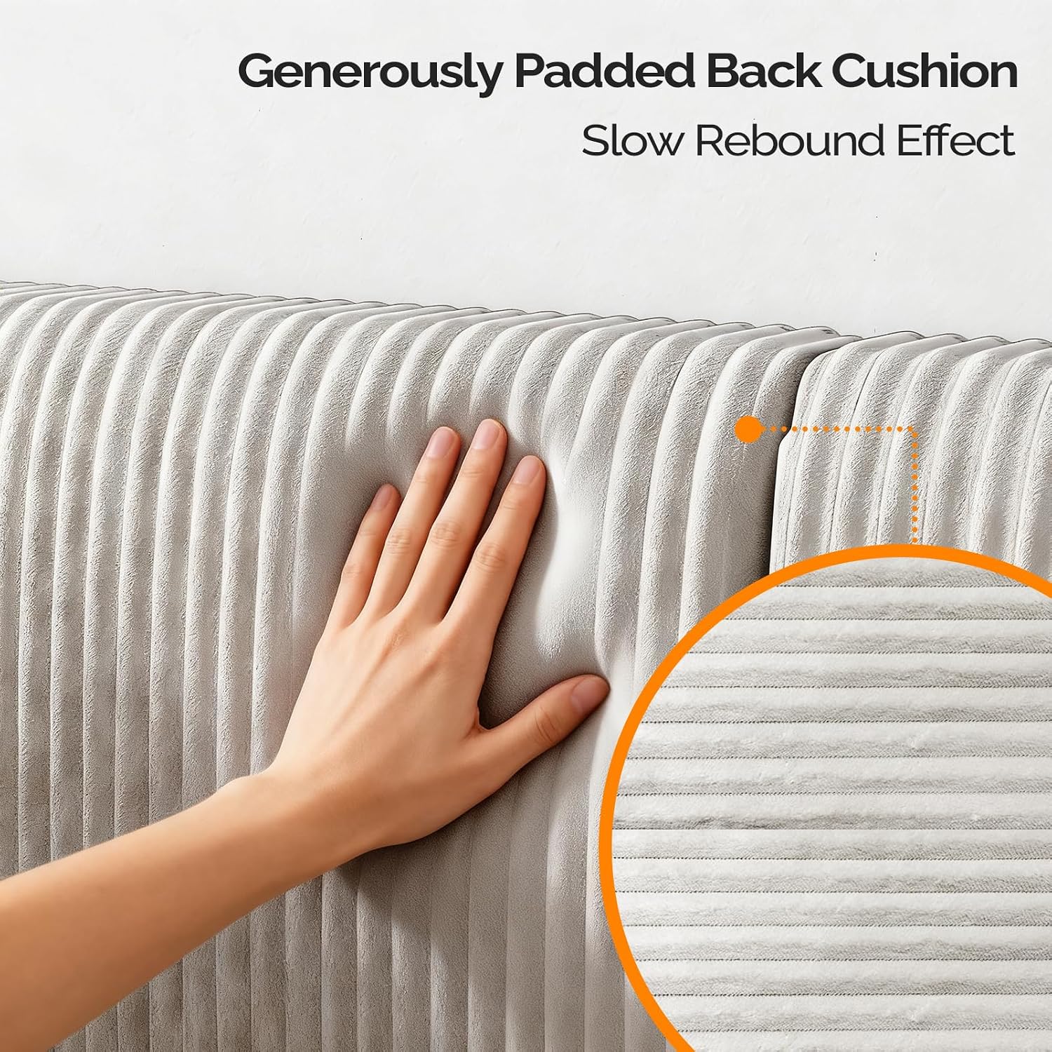 VINGLI Daybed Twin Size Corduroy Upholstered Comfy Sleeper Couch Sofa Bed for Living Room, Movie Room, Bedroom, Beige White