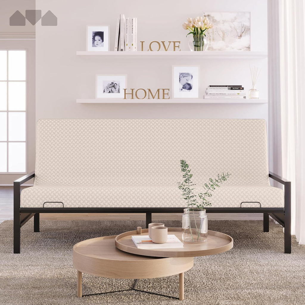 Milliard Full Size Futon Mattress, Ivory, 71 x 52 x 6 Inch, Memory Foam Futon Mattress Full Size, CertiPUR-US, Comfy Sofa Bed, Couch, Removable Washable Hypoallergenic Cover, Frame Not Included