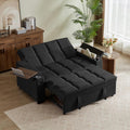 Auvsoce 65' Sleeper Sofa Bed Loveseat, Convertible Couch for Living Room, RV Sofa with Adjustable Backrest, Chaise Lounge, Side Table, USB & Type-C Ports