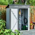 5X3 FT Outdoor Storage Shed, Waterproof Metal Garden Sheds with Lockable Door, Steel Tool Storage Buildings Shed & Outdoor Storage House for Garden, Backyard, Patio, Lawn, Trash Cans(White)
