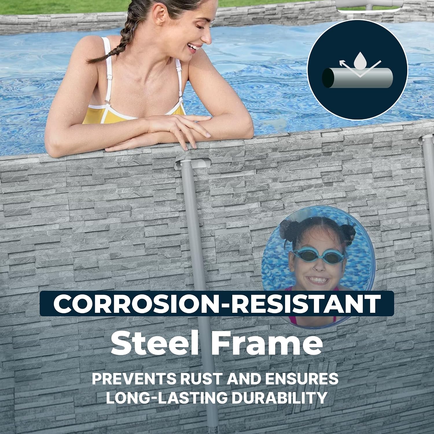 Bestway Power Steel Swim Vista 14' x 8'2' x 39.5' Above Ground Pool, Oval Metal Frame Outdoor Swimming Pool Set with Filter Pump, Ladder, and Cover