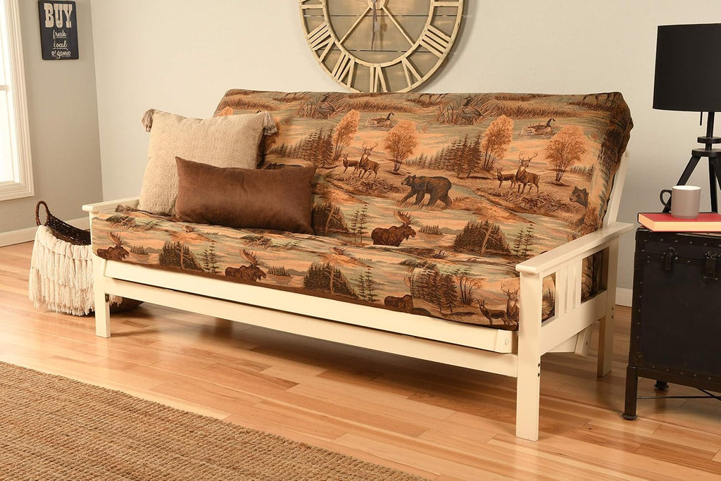 Kodiak Furniture Monterey Futon Set with Antique White Finish, Full, Canadian