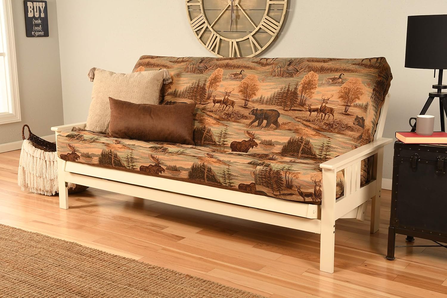 Kodiak Furniture Monterey Futon Set with Antique White Finish, Full, Canadian