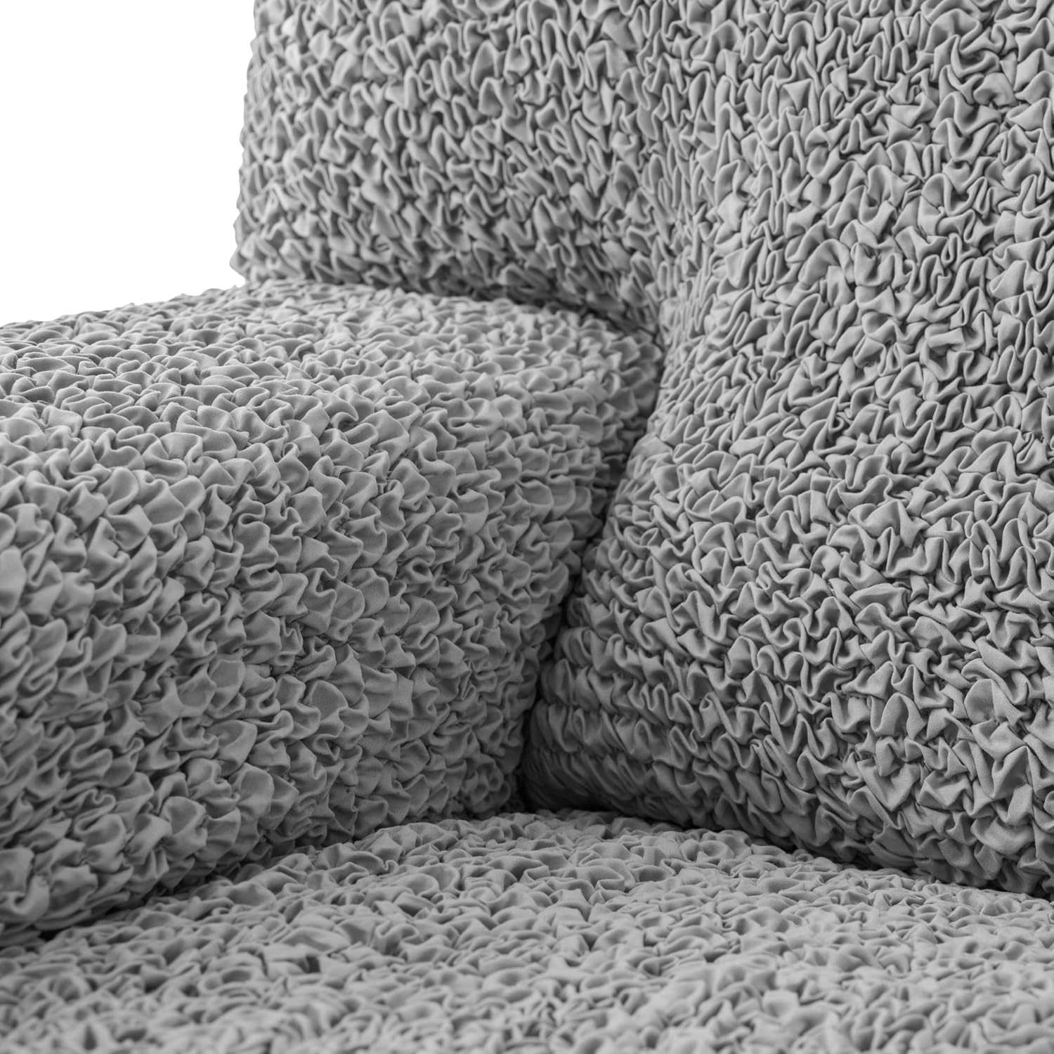 PAULATO BY GA.I.CO. Stretch Sofa Slipcover 1-Piece Elastic Couch Covers for 3-Seater & 4-Seater Sofa Loveseat Armchair Non-Slip Cover Machine Washable Protector – Ash (40'-63' Wide)