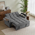 Auvsoce 65'' Chaise Lounge Chair Indoor, 3-in-1 Convertible Sofa Bed with Pull-Out Design, 360° Swivel Side Table, Modern Granular Velvet Couch Bed for Living Room, Small Space & Apartment-Friendly