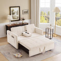 57.48' Convertible Sofa Bed with Cup Holder, Pull Out Sleeper Sofa Bed with USB Charging Ports, 3 in 1 Convertible Sleeper Sofa Bed for Living Room, Apartment, Bedroom, RV, Beige
