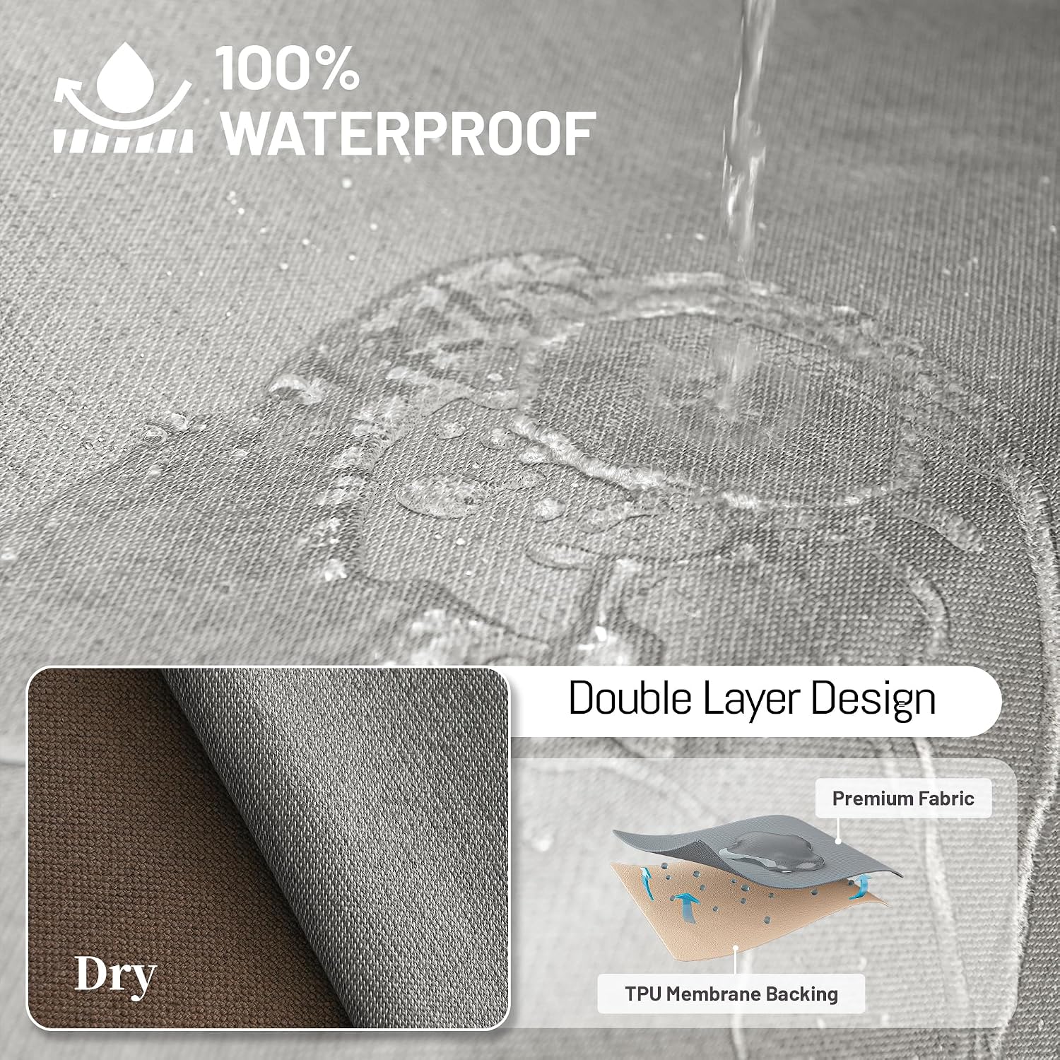 1OO% Waterproof Corner Sectional Couch Covers L Shape Chenille Sectional Sofa Cover with Tassel Soft Thick Washable Sofa Slipcover Furniture Protector for Dogs Pets (91' x 252', Air Grey)