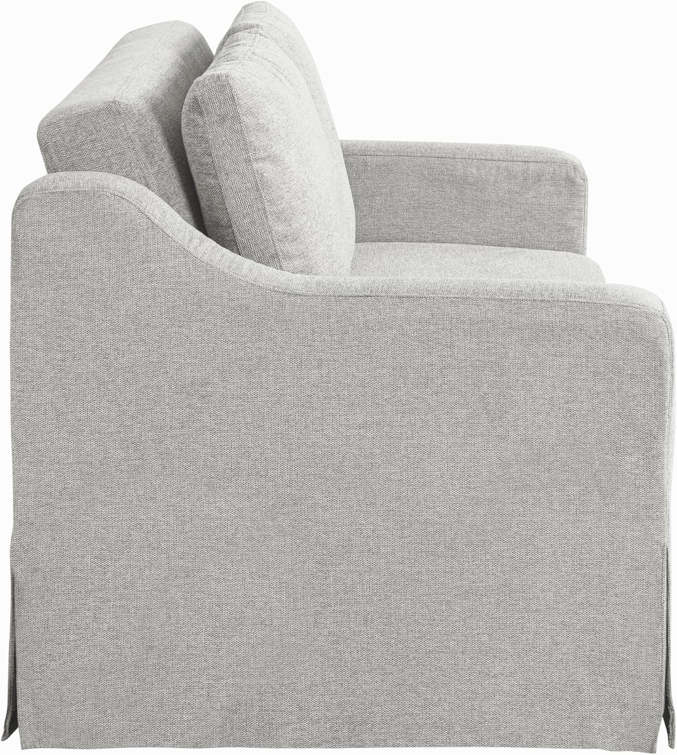 Serta Hawthorne 66.1' Slipcovered Convertible Sleeper Loveseat, Full Size, Dreamcoil Comfort, FingerGuard Pinch Point Protection, Polyester Tweed Fabric, Linen