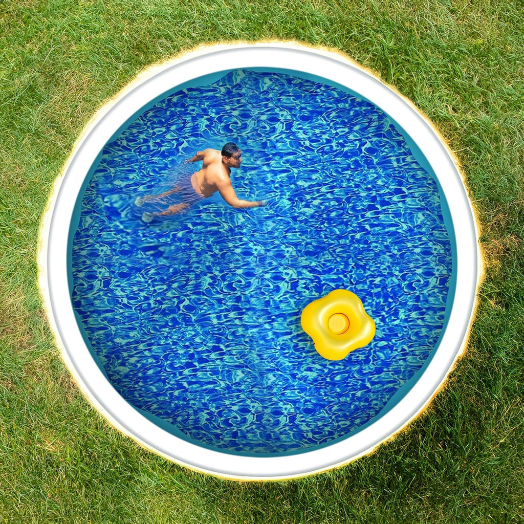 Swimline 21 Foot Round Durable 20 Gauge Vinyl Wall Overlap Pool Cover Liner for 48 and 52 Inch Above Ground Swimming Pools, Blue