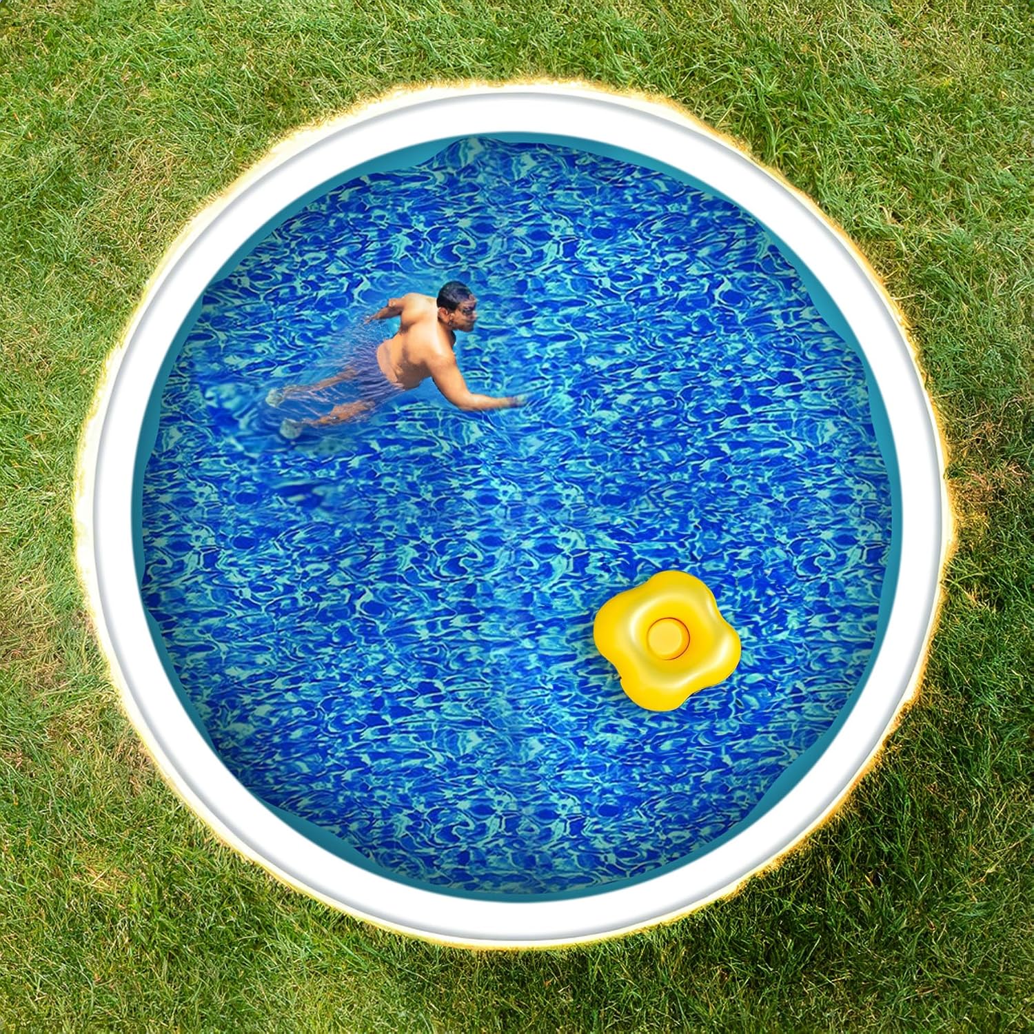 Swimline 21 Foot Round Durable 20 Gauge Vinyl Wall Overlap Pool Cover Liner for 48 and 52 Inch Above Ground Swimming Pools, Blue