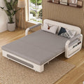 Pull-Out Sofa Daybed with Trundle, Versatile Futon Couch with Sleeping Function and Storage Space, Sofa Bed for Small Rooms and Living Rooms, Dark Grey and White (62.2')