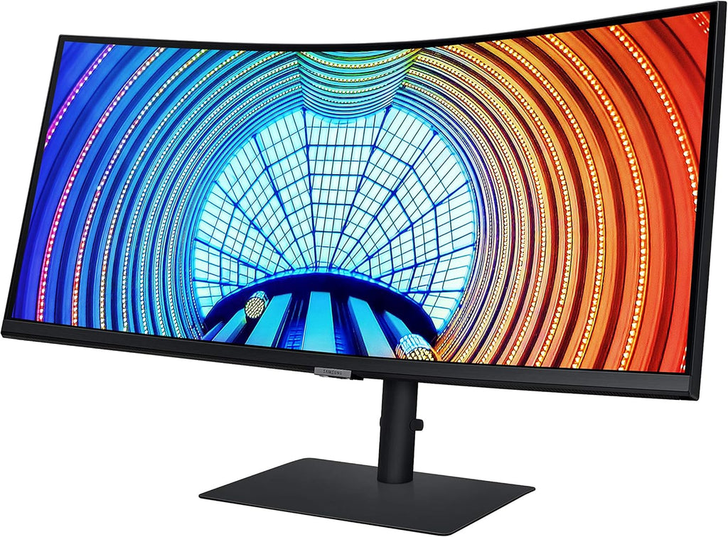 SAMSUNG 34 inch S65UA Ultra WQHD (3440x1440) Curved Monitor, 100Hz, HDR10, HDMI, DP, LAN, 90W USB-C Charging, Tilt/Swivel/Pivot Stand (LS34A650UXNXGO)
