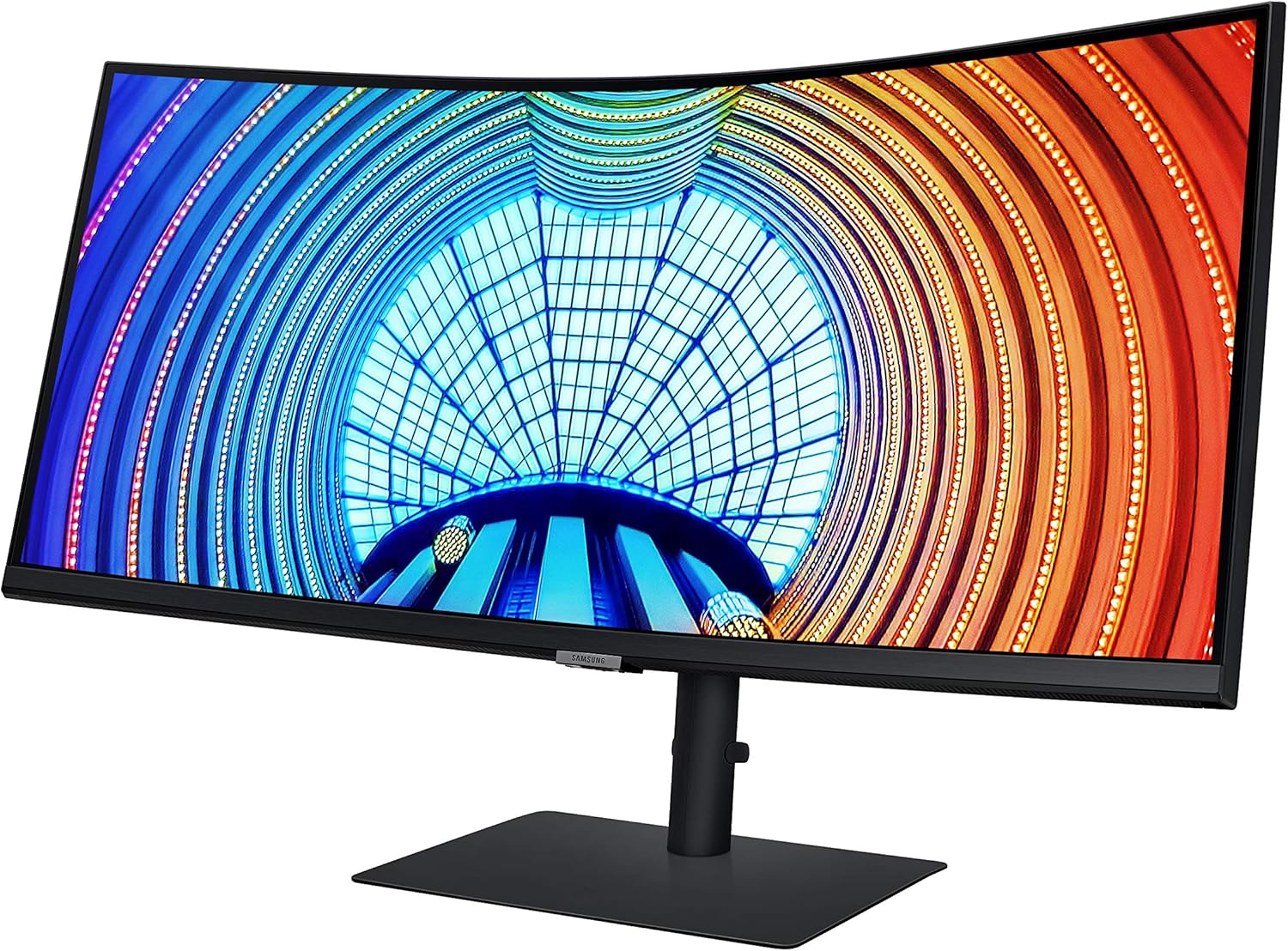 SAMSUNG 34 inch S65UA Ultra WQHD (3440x1440) Curved Monitor, 100Hz, HDR10, HDMI, DP, LAN, 90W USB-C Charging, Tilt/Swivel/Pivot Stand (LS34A650UXNXGO)