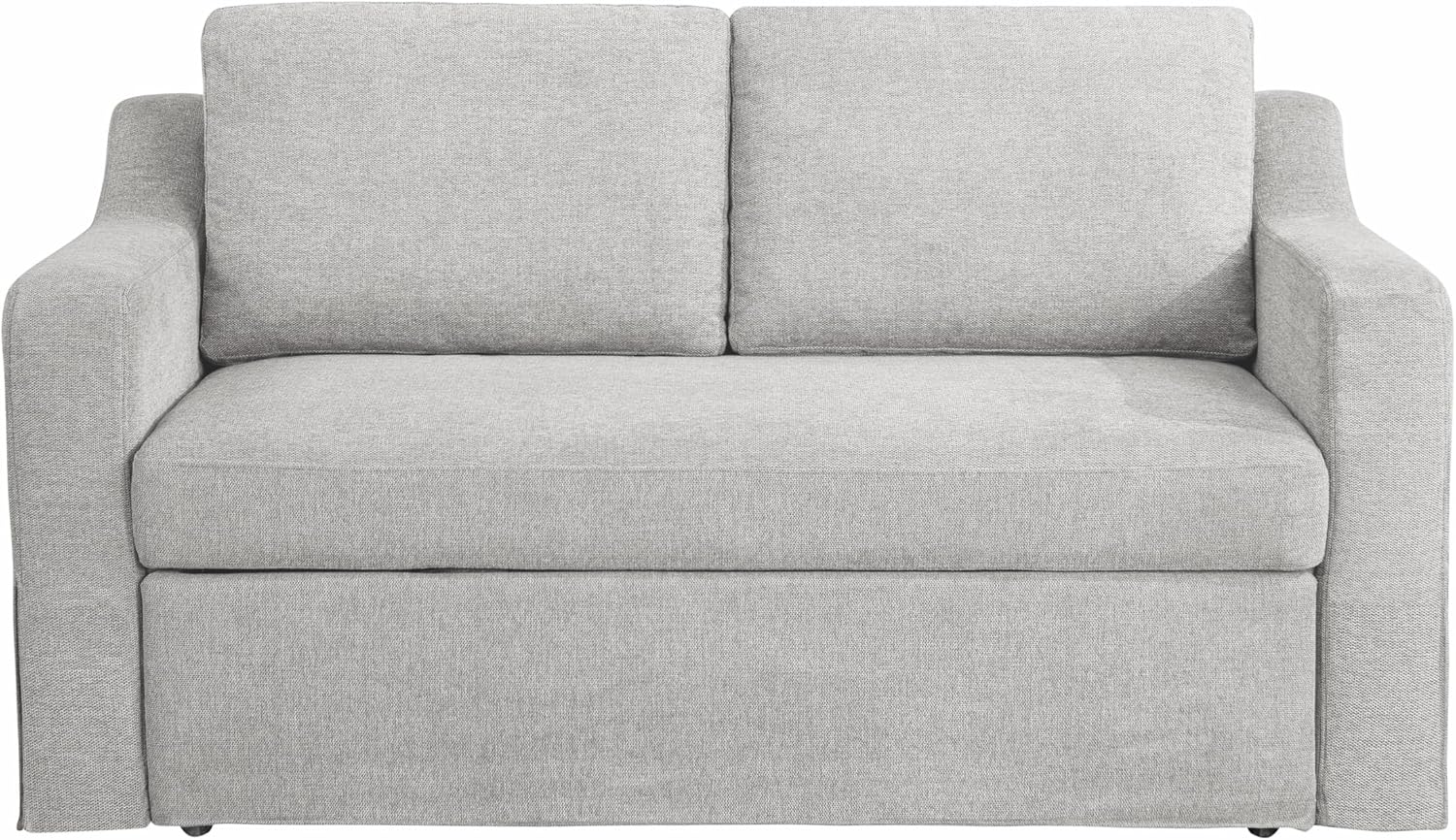 Serta Hawthorne 66.1' Slipcovered Convertible Sleeper Loveseat, Full Size, Dreamcoil Comfort, FingerGuard Pinch Point Protection, Polyester Tweed Fabric, Linen