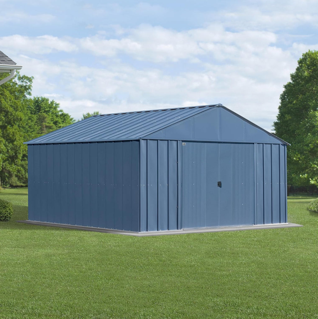 Arrow Classic Metal Shed, 12 x 12, Blue Grey