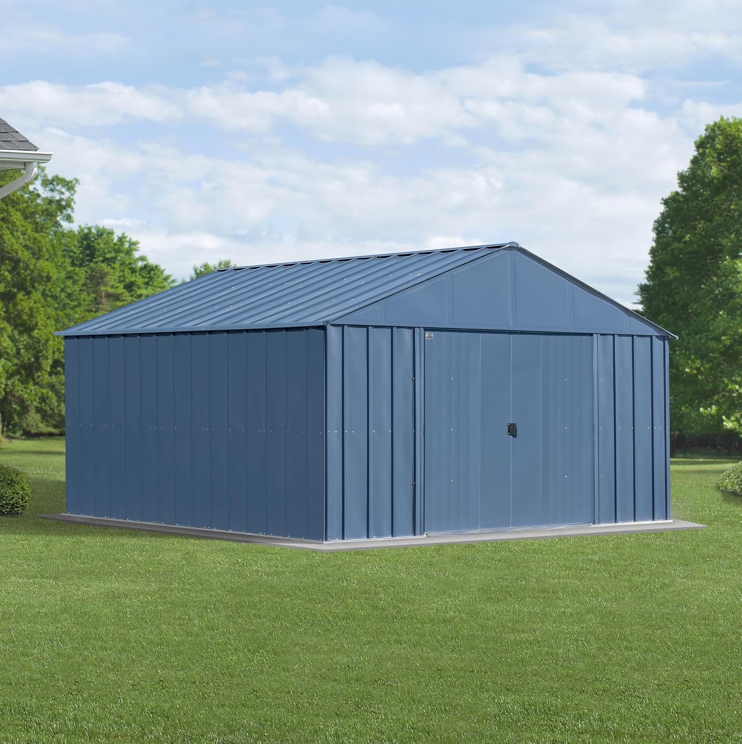 Arrow Classic Metal Shed, 12 x 12, Blue Grey