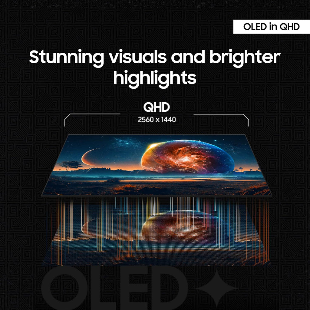 SAMSUNG 27' Odyssey OLED G6 (G61SD) QHD & QD-OLED 240Hz 0.03ms FreeSync Premium Pro Gaming Monitor with Sleek Metal Design, 3 Year Warranty, US, LS27DG610SNXZA, 2024 (Renewed)