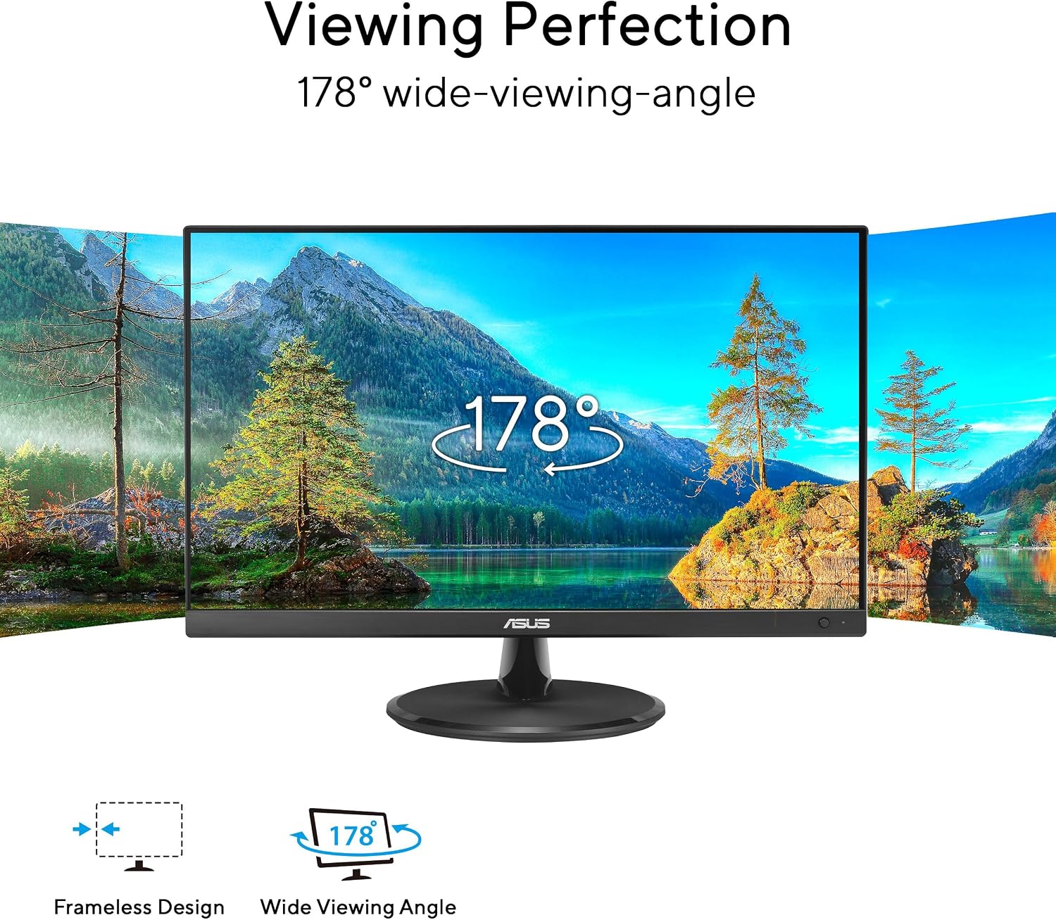 ASUS 22' Eye Care Monitor (VP229QF) – 100Hz, IPS, Full HD, 99% sRGB, Frameless, Adaptive-Sync, DisplayPort, HDMI, Low Blue Light, Flicker Free, Wall Mountable, 3 yr Warranty