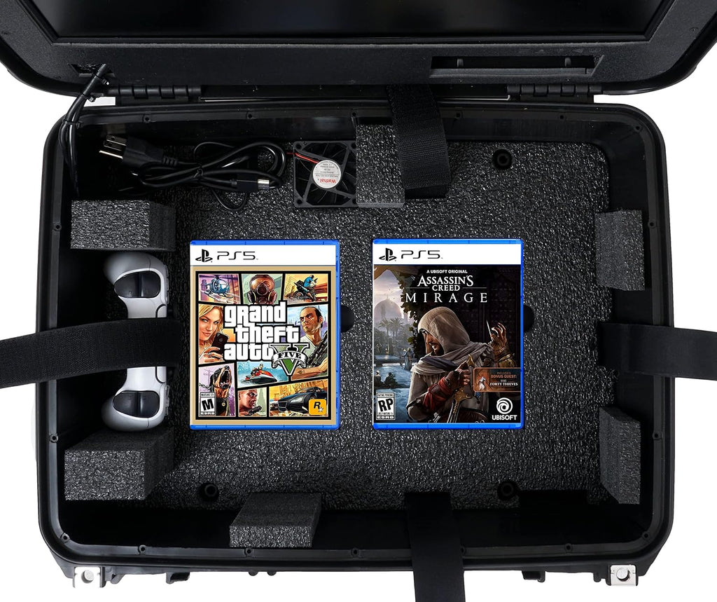Case Club Gaming Station to fit PS5 Slim - Portable Travel Case with Built-in Monitor