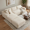 Modern Modular Sectional Sofa, Luxury Cloud Couch, Corduroy Fabric L Shaped Deep Seat Sofa in a Box, Oversized Memory Foam Boneless Couch, Plush Fuzzy Double-Layer Cushion No Assembly