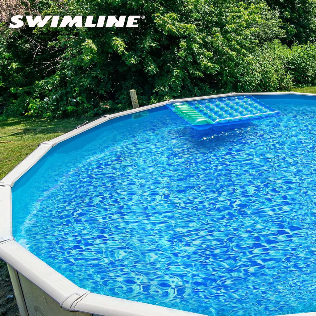 Swimline 24 Feet Round Overlap Above Ground Pool Liner Standard Gauge with Swirl Bottom Design and LamiClear Protection Against Fading, Blue