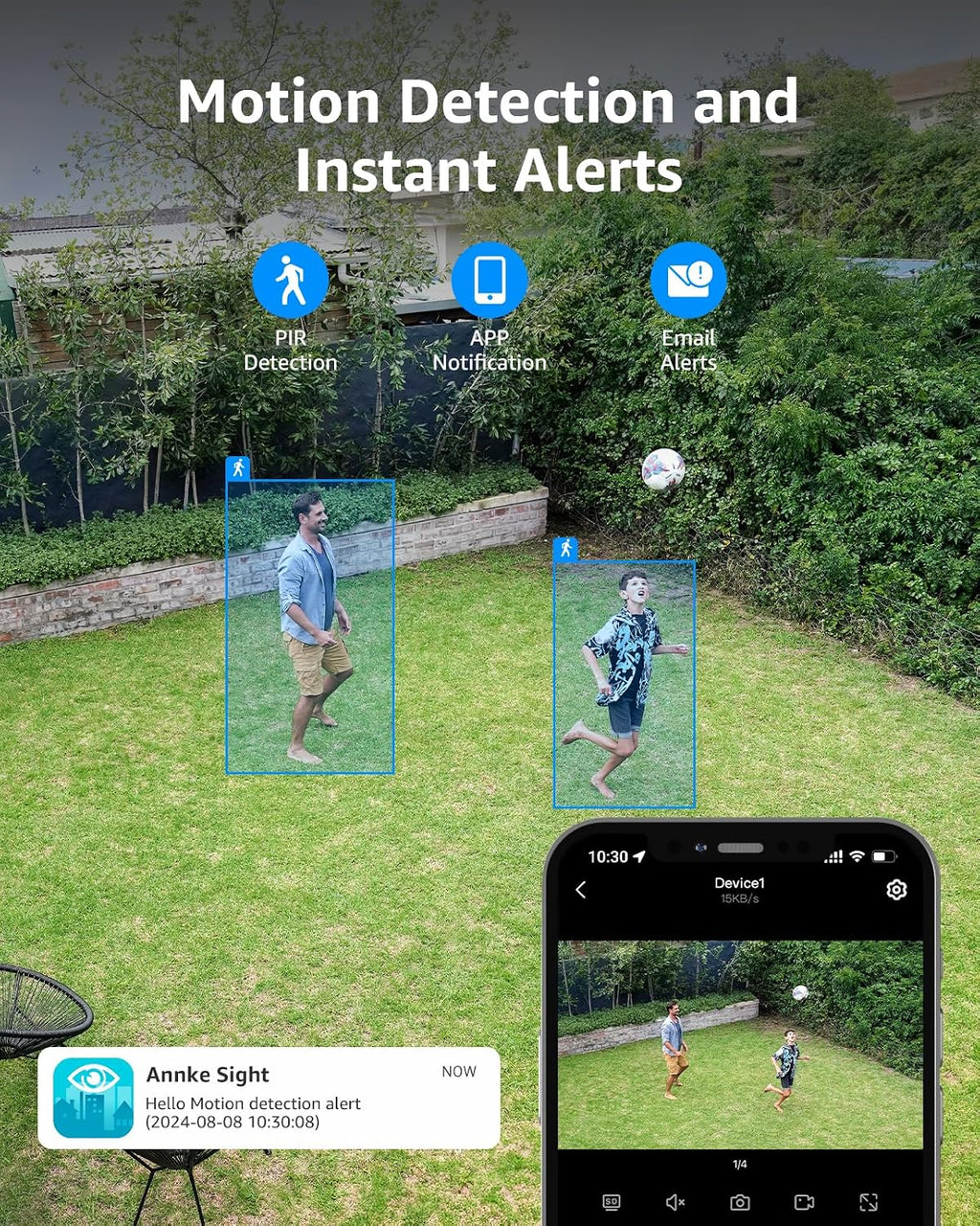 ANNKE Wireless Security Solar Camera System with 7'' IPS Touch Screen, 2 X 4MP Camera Equipped with Solar Panels, Human Detection, 360°Pan & Tilt, 2-Way Audio