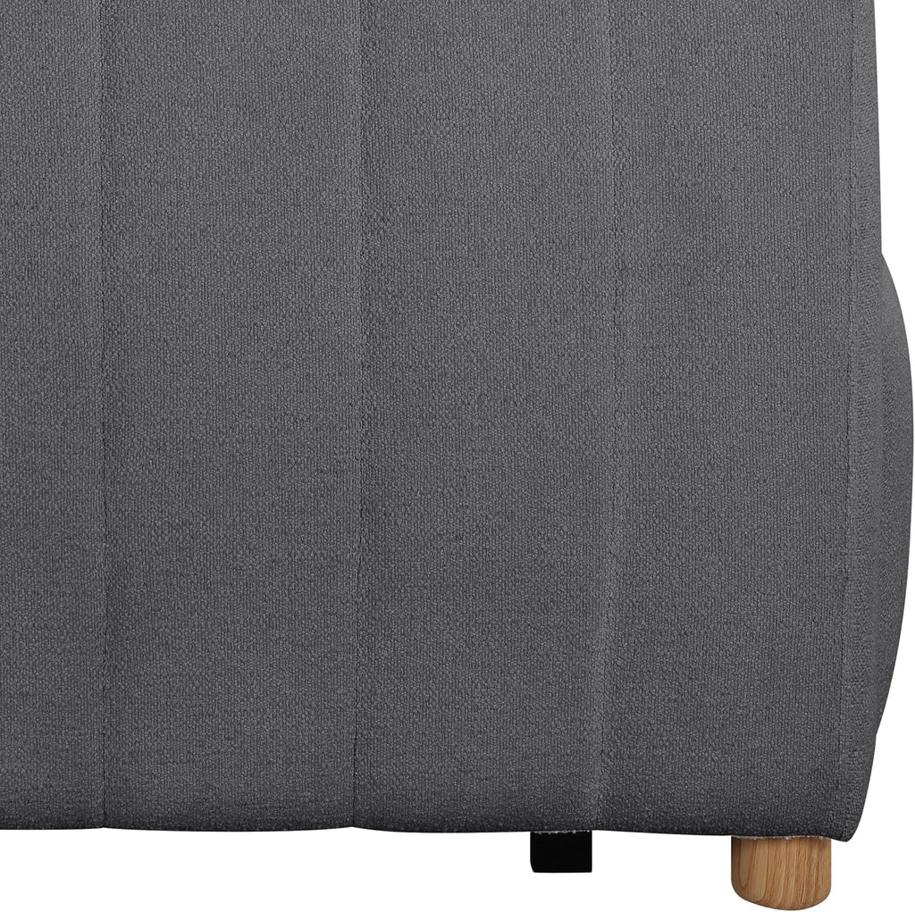 Serta Galway 91.7' Convertible Sleeper Sofa, Queen Size, Wall-Hugging Dreamglide Mechanism, Dreamcoil Comfort, Boucle Fabric, Charcoal